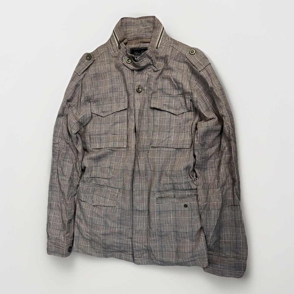 Heritage 1981 Men Size L Brown Plaid Button Up Shirt Long Sleeve